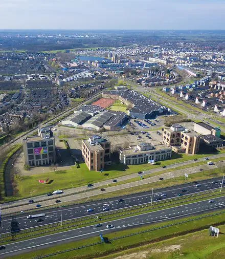 Bedrijventerrein De Brand bij Amersfoort vanuit de lucht