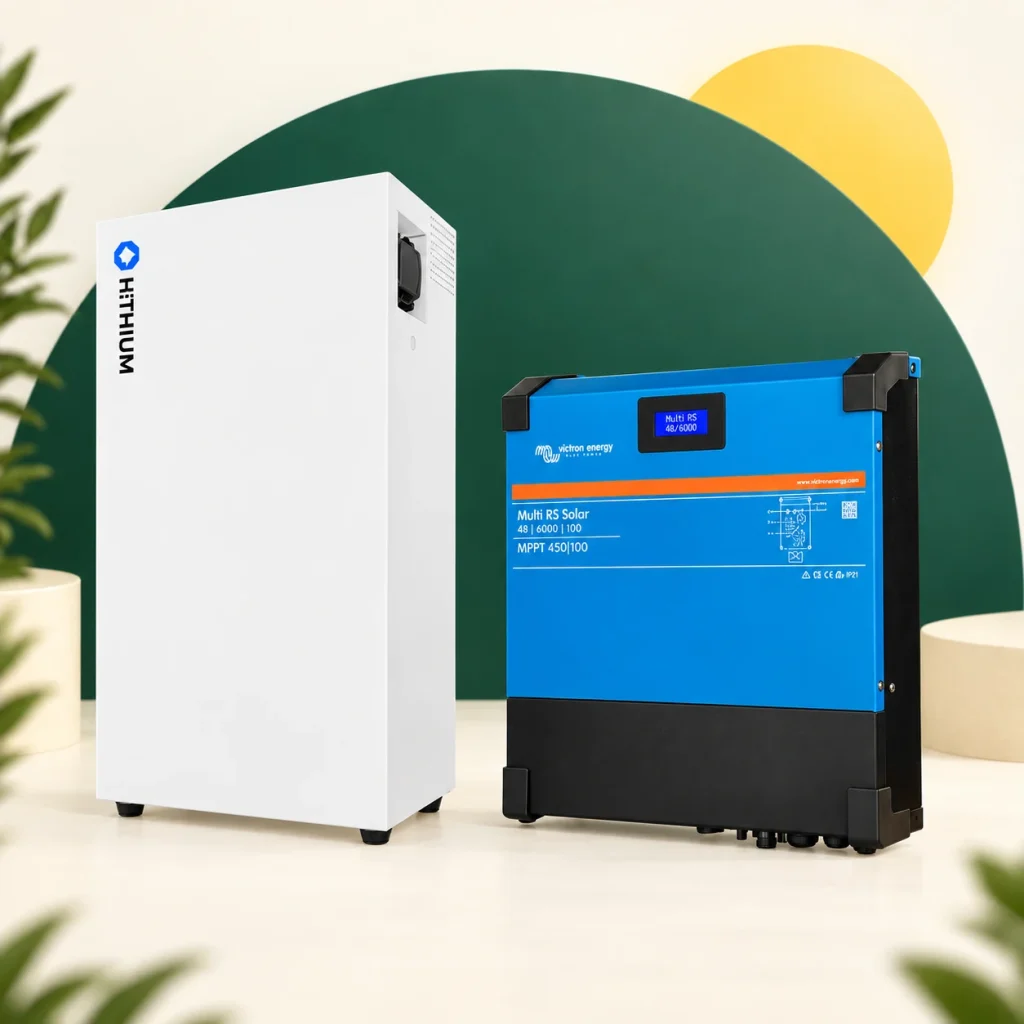 HiTHIUM L16-batterij met Victron Multi RS Solar voor 6 kVA en 16 kWh energieopslag
